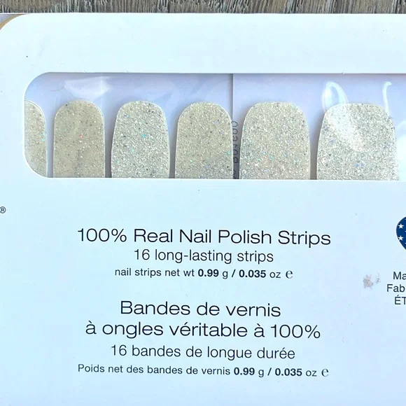 Color Street Silver White Sparkles Home Sleet Home Real Nail Polish Strips 2/$18 - Picture 5 of 7